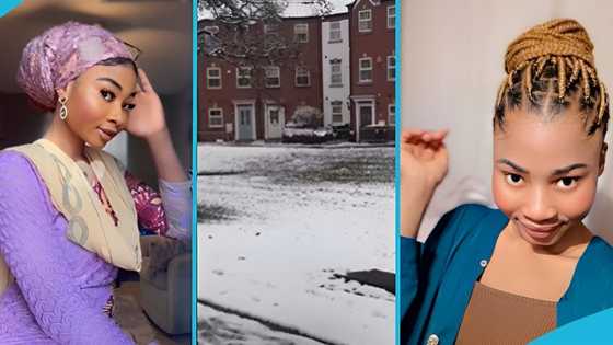 GH lady who travelled abroad recently rushes out of her room to experience snow for the first time