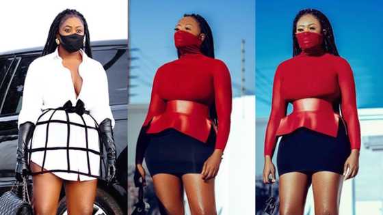 Nana Akua Addo 'cries' as unedited photo of her VGMA dress hits online; Fella Makafui goes angry and insults perpetrator