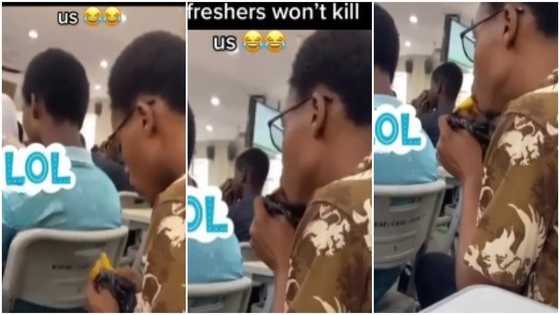 Student of KNUST eating gob3 during lectures raises eyebrows, video stirs reaction