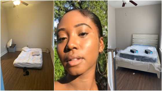 Lady shares before & after photos of her bedroom as she gets new mattress and bed frame, inspires many