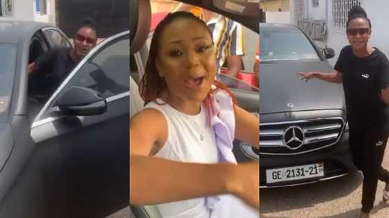 Akuapem Poloo shows off her expensive Mercedes-Benz, videos stir massive reactions