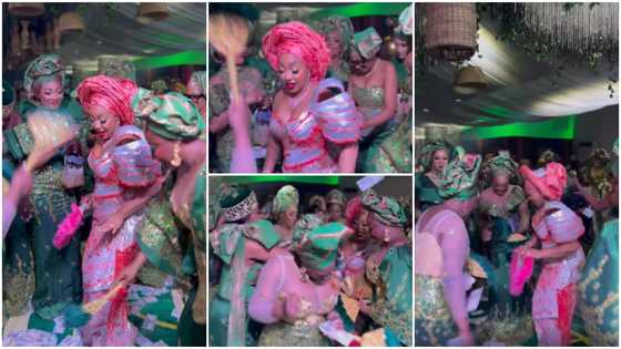 Rita Dominic: Actress’ Nollywood colleagues gather round her on dance floor, make it rain cash in lovely video
