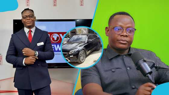 "I wanna be a sports guy too": Joy FM journalist melts hearts with his ¢500k Mercedes-Benz