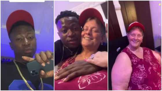 Young man shows old white lady he is dating in viral video; causes massive reactions online