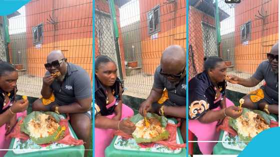 Bukom Banku switches up his look, eats with his lover in video