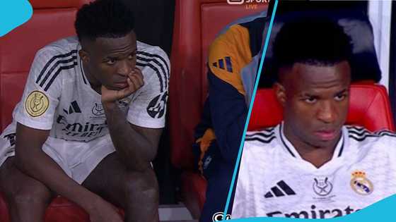 Vinicius Jr caught fighting back tears as he watched El Clasico final minutes from the bench