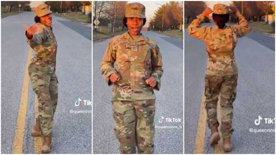 Cute video of pretty soldier whining waist and shaking behind in viral TikTok dance video causes stir