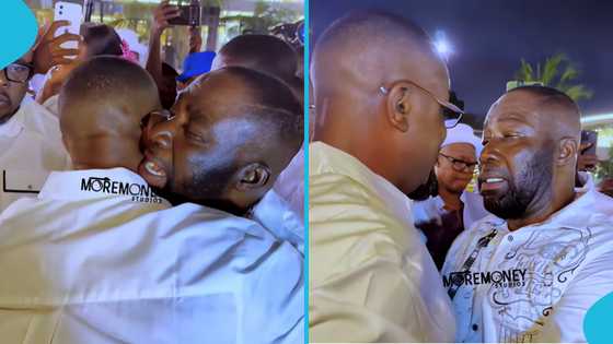 Despite screams with joy at meeting Sarkodie, tightly hugs him in trending video