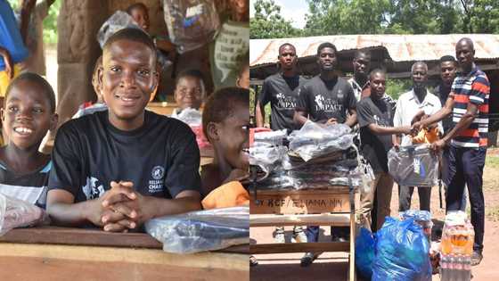 Team of 5 young Ghanaians all below age 23 bless pupils in deprived community with gifts