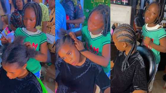 Young girl braids clean hair for a lady, video goes viral on TikTok: "This is her first time of doing it