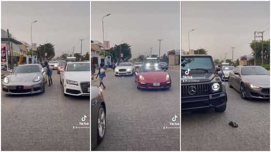 Video showing expensive sports cars parading on the road stirs reactions