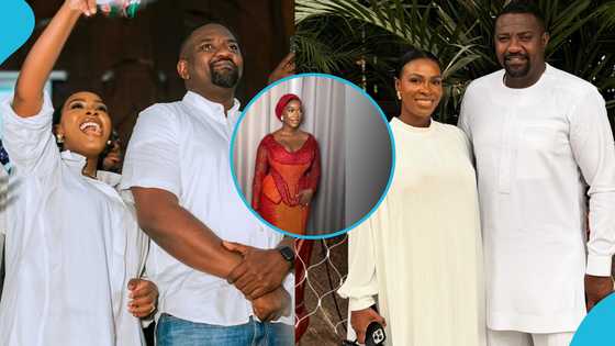 Presidential Inauguration 2025: John Dumelo's wife looks splendid in a stylish corseted kente gown