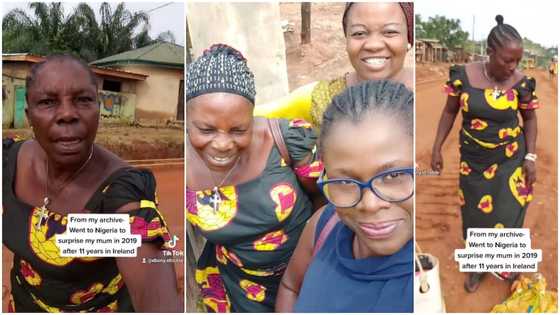 Lady who had spent 11 years abroad comes back home to surprise mum, video stirs reactions