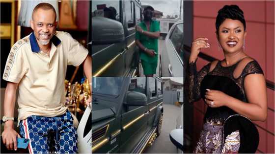 My papa hot - Nana Ama McBrown gushes over Fadda Dickson as he flaunts luxury car in video