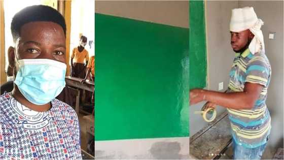 Ghanaian teacher Nana Butler paints classroom with his money to welcome students as schools reopen