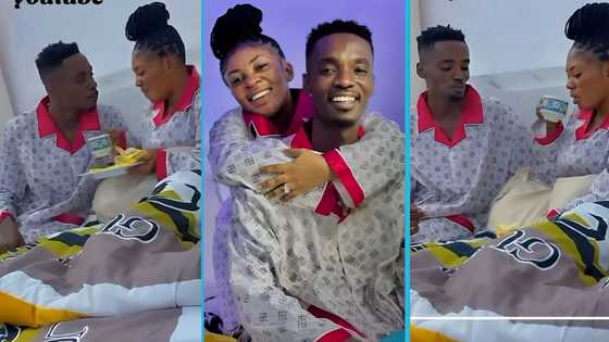 Ghana Jesus Mmebusem serves his wife Millicent breakfast in bed as they enjoy their honeymoon