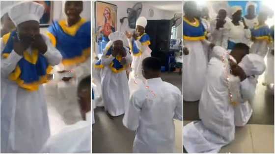 Bold man proposes to girlfriend while service is ongoing in church; romantic video goes viral