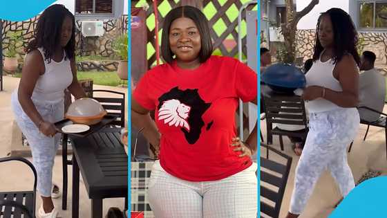 Portia Asare Boateng shines as she happily serves customers food at her new restaurant, video excites fans