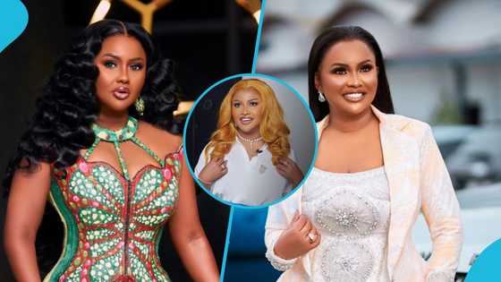 Nana Ama McBrown shuts down Instagram with her three-quarter sleeve shirt and pants with side pleated skirt