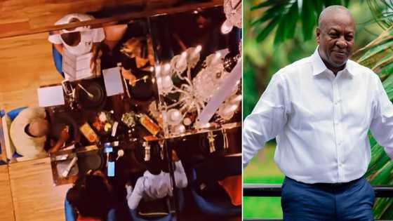 Mahama takes break from election petition protest; spreads large diner with family in video