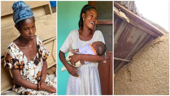 It's touching: GH single mom living with 3-week-old baby in mud house moved to rented house; gets land and money
