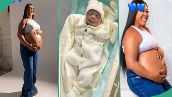 Nigerian woman gives birth to beautiful baby after 15 years of waiting, posts video of baby bump