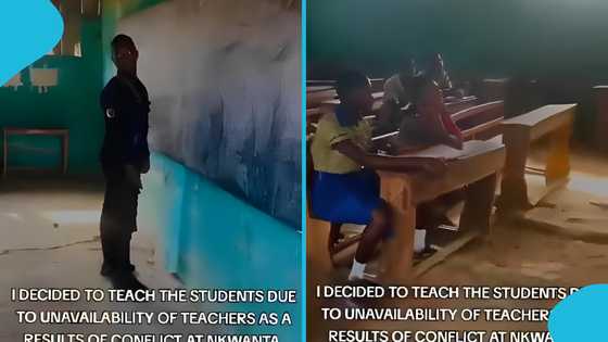 Nkwanta: Police officer teaches students due to conflict-induced teacher shortage