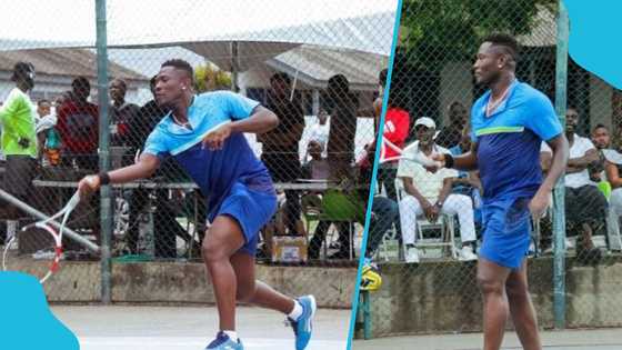 Asamoah Gyan impresses fans with his tennis skills; He plays like a pro in viral video
