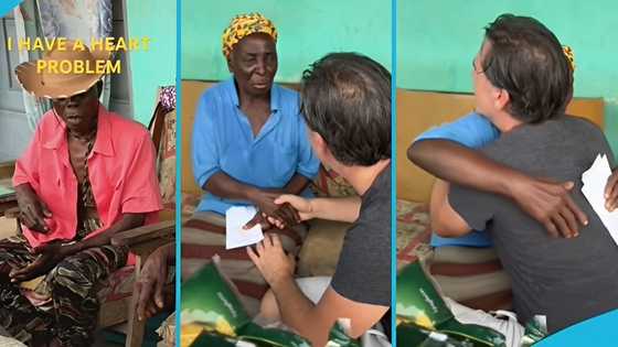 Obroni man donates money and foodstuffs to struggling octogenarian Ghanaian couple
