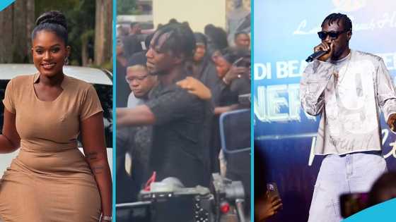 Emotional scenes at Ama Endorsed's funeral as Joshua Keche weeps over demise of beloved friend