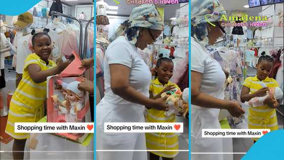 Baby Maxin looks all grown up as she goes shopping with her mother in a video