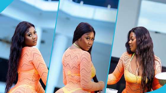 Salma Mumin excites fans as she puts her bum on display in a two-piece swimsuit and see-through dress