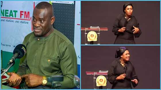 Widow of John Kumah delivers powerful message in church, Ghanaians commend her (video)