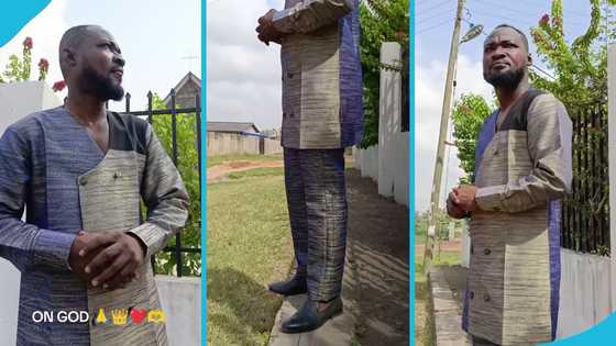 Funny Face praises God as he regains himself, gets clean haircut and rocks a 2-piece kaftan, video