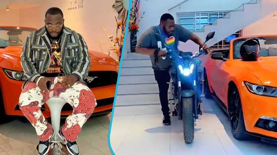 Ghanaian man parks his new expensive Ford Mustang in his hall, peeps react