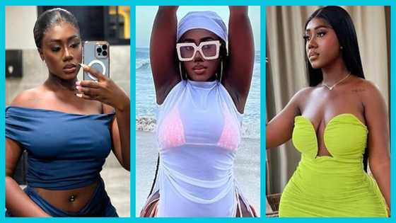 Video of Hajia Bintu rocking green swimwear and flaunting her shape sparks reactions