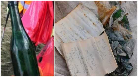 Young girls write letter to prospective boyfriends & send them to sea in bottle; gets found after 55 years