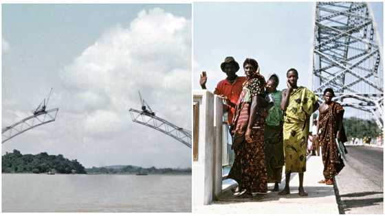 Beautiful photos of Adomi Bridge under construction in 1956 causes stir on social media