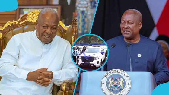President Mahama expertly drives police vehicle through human traffic, video trends