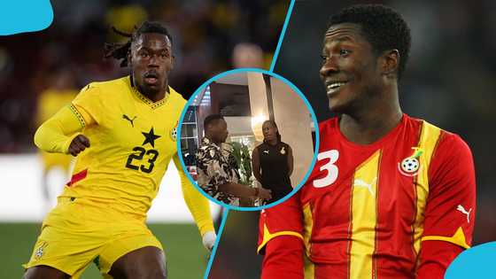 Video shows Asamoah Gyan giving key advice to Black Stars striker ahead of WCQ