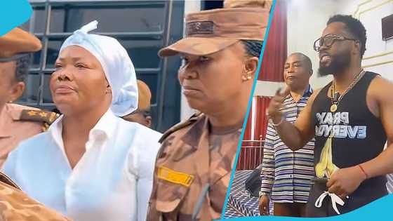 Agradaa's husband, Asiamah, storms church in a vest as he shares a message after the sentence reduction