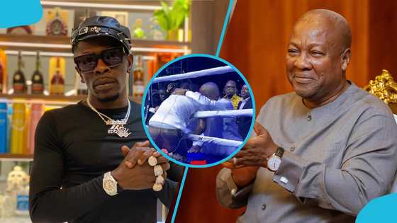 Shatta Wale shares a warm hug with President Mahama: "Too much love"