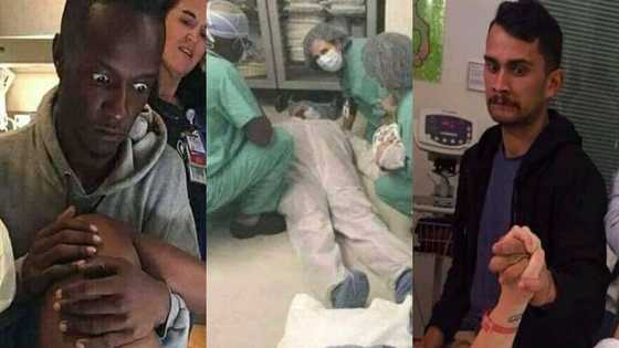 8 Photos showing men's reactions when their wives were in labour heap reactions