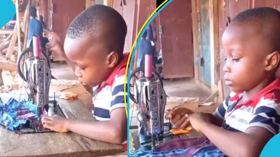 Little Ghanaian boy wows many with impressive sewing skills: "Incoming fashion designer"