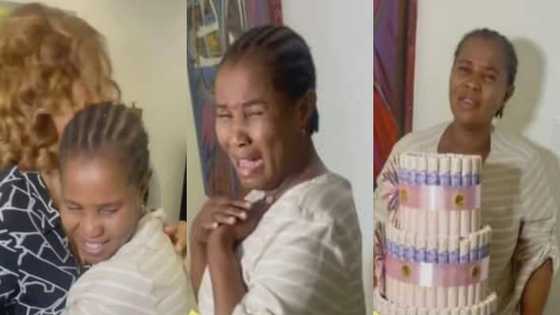 House maid weeps in video as her boss showers her with gifts on b'day in emotional video
