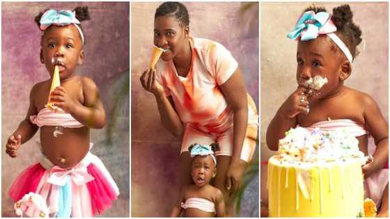 Money baby: Mercy Johnson releases photos from her 4th daughter's plush birthday; fans admire her creativity