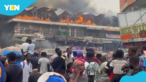 Kumasi Adum rocked by massive fire, firefighters work to contain blaze