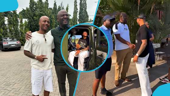Dede Ayew drools over Ibrahim Mahama’s G-Wagon: "The car na serious"