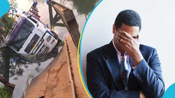 Steel bridge connecting Juapong to Adidome Tagazi collapses under weight of overloaded truck