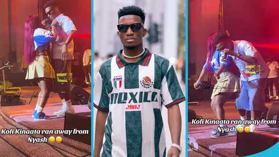 Kofi Kinaata snubs curvy lady who tried to grind him on stage at his London concert, videos trend